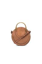 Chloe Small Pixie Shiny Goatskin, Calfskin & Suede Double Handle Bag In Neutrals