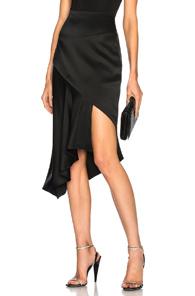Cushnie Et Ochs Asymmetrical Cascade Hem Skirt In Black