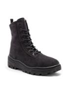 Yeezy Season 6 Suede Combat Boots In Black