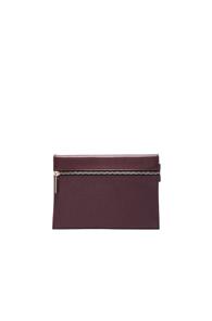 Victoria Beckham Grained Leather Small Zip Pouch In Purple