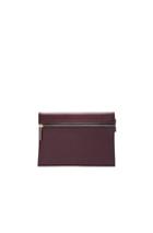 Victoria Beckham Grained Leather Small Zip Pouch In Purple
