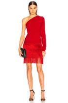 Norma Kamali Fringe All In One Dress In Red