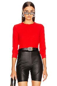 Enza Costa Pique Sweatshirt In Red