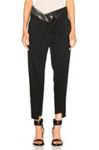 Ann Demeulemeester High Waisted Belted Fold Trousers In Black