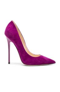 Jimmy Choo Suede Anouk Heels In Purple