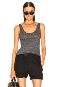 Saint Laurent Tank Top In Gray,stripes