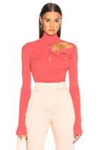 Dion Lee Button Grosgrain Skivvy Sweater In Pink
