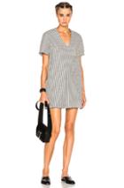T By Alexander Wang Frayed Mini Dress In White,stripes