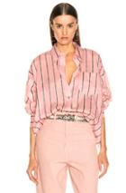 Isabel Marant Etoile Ycao Shirt In Stripes,pink