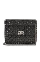Valentino Rockstud Spike Medium Shoulder Bag In Black