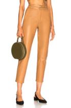 Zeynep Arcay Belted Leather Pants In Brown