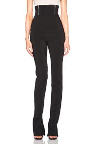 David Koma High Waisted Zip Detail Trousers In Black