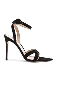 Gianvito Rossi Suede Alixia Ankle Strap Sandals In Black