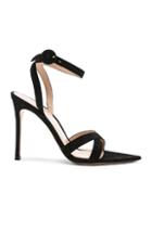 Gianvito Rossi Suede Alixia Ankle Strap Sandals In Black