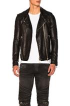 Balmain Leather Jacket In Black