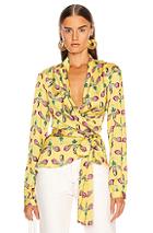 Patbo Floral Print Wrap Top In Abstract,purple,yellow