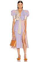 Silvia Tcherassi Bethany Dress In Brown,purple,stripes