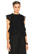 Apiece Apart Hacienda Ruffle Sleeve Top In Black
