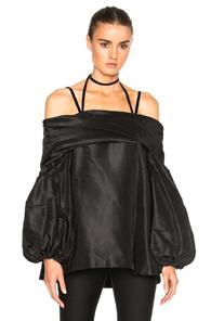Isa Arfen Off Shoulder Puff Top In Black