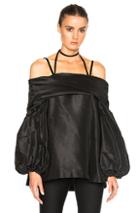 Isa Arfen Off Shoulder Puff Top In Black