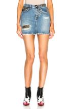 Redemption Mini Skirt With Patches And Studs In Blue