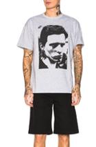 Raf Simons Big Fit Pierced Man Graphic Tee In Gray
