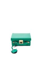 Mark Cross Grace Small Box Bag With Leaf Charm In Green