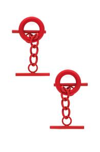 Monse Cuff Link Earrings In Red