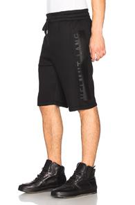 Helmut Lang Sponge Fleece Logo Track Shorts In Black