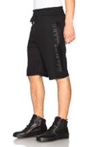 Helmut Lang Sponge Fleece Logo Track Shorts In Black