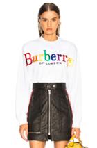 Burberry Rainbow Logo Terry Sweatshirt In White