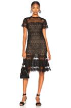 Jonathan Simkhai Lace Sheer Ruffle Dress In Black