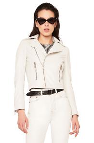 Saint Laurent Slouchy Motorcycle Jacket In White