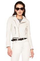Saint Laurent Slouchy Motorcycle Jacket In White