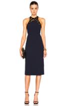 Galvan High Neck Cocktail Dress In Blue