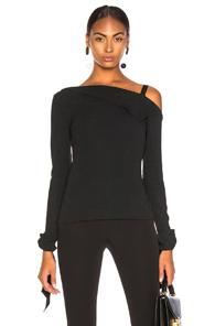 Roland Mouret Russell Stretch Viscose Top In Black