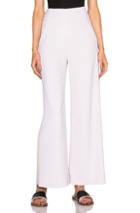 Sally Lapointe Viscose Stretch Wide Leg Trousers In Purple