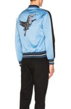 Lanvin Embroidered Patches Baseball Jacket In Blue