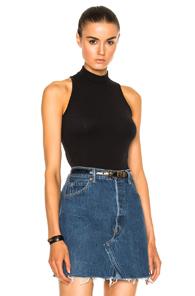 Enza Costa Mock Neck Tank Top In Black