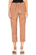 Raquel Allegra Tie Front Pants In Brown,metallics,stripes