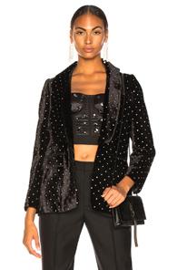 Self-portrait Velvet Diamante Jacket In Black