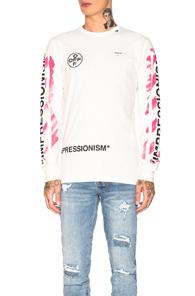 Off-white Diagonal Stencil Crewneck Sweatshirt In Pink,white