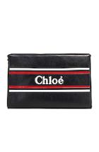 Chloe Logo & Stripe Pouch In Blue