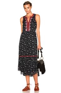 Ulla Johnson Leena Floral Georgette Dress In Blue,floral