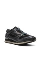 Sacai X Hender Scheme Leather Sneakers In Black
