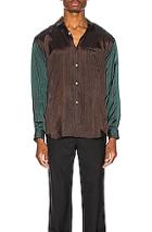 Comme Des Garcons Shirt Long Sleeve Shirt In Brown,green,stripes