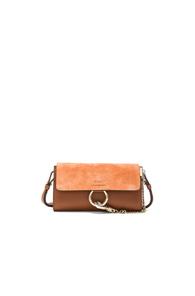 Chloe Leather Faye Strap Wallet In Brown