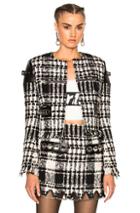 Alexander Wang Short Jacket In Black,checkered & Plaid