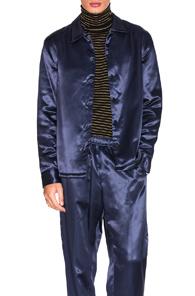 Opening Ceremony Silky Flannel Shirt Jacket In Blue