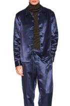 Opening Ceremony Silky Flannel Shirt Jacket In Blue